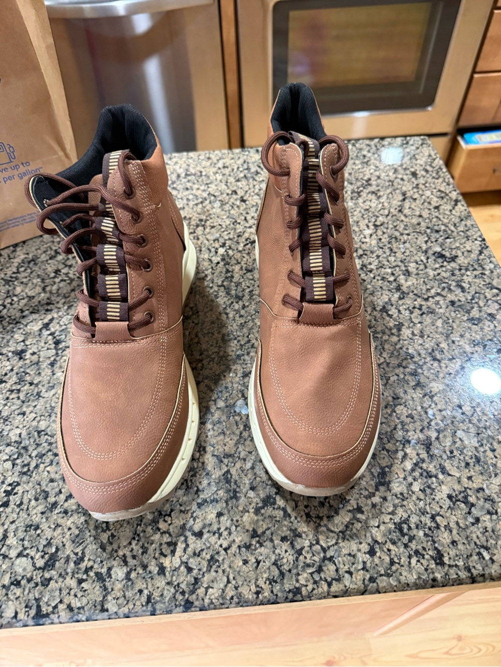 Men's Brown Casual High-Top Sneakers